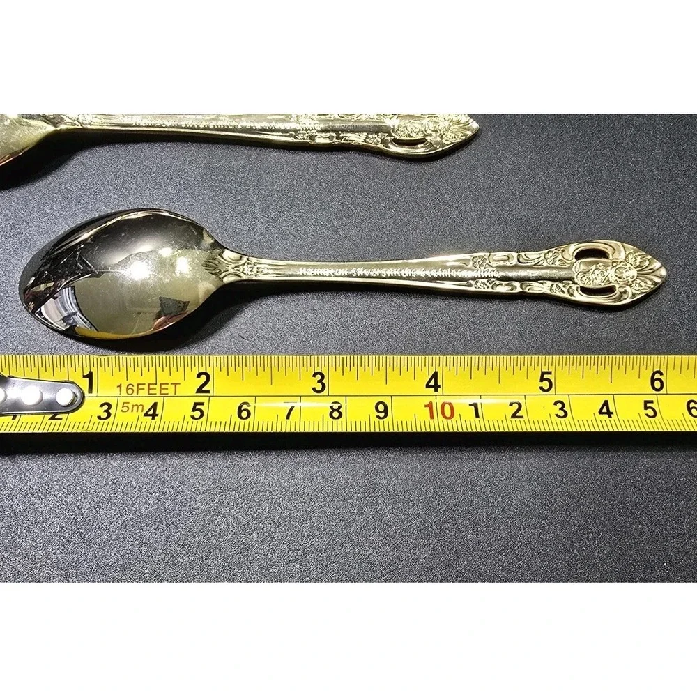 Vintage Hampton Silversmith Gold Plated Teaspoons Set Of 4 Versailles